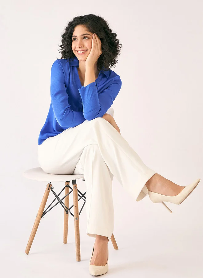 سولت اتاير SALT ATTIRE Mandarin Collar Shirt Style Top