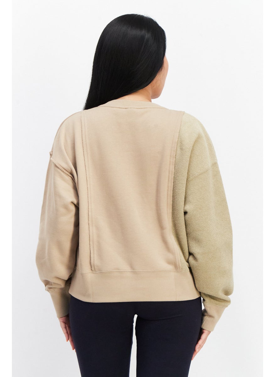 adidas Originals - Women Sportswear Fit Long Sleeves Outdoor Sweatshirt, Tan - Image 1