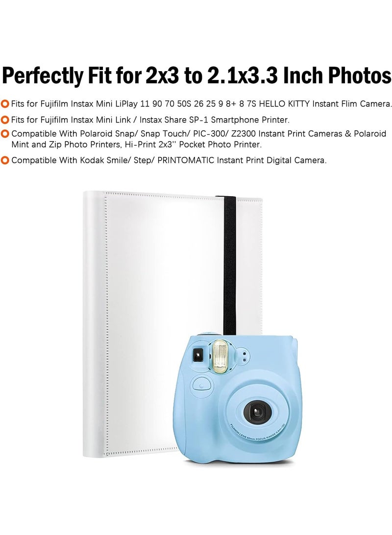 Arabest Pieces Of Moment Mini Book Album,432 Pockets Photo Album for Fujifilm Instax Mini Camera,for Fujifilm Instax Mini 11 90 70 9 8+ 8 LiPlay Instant Camera(White) - Image 2