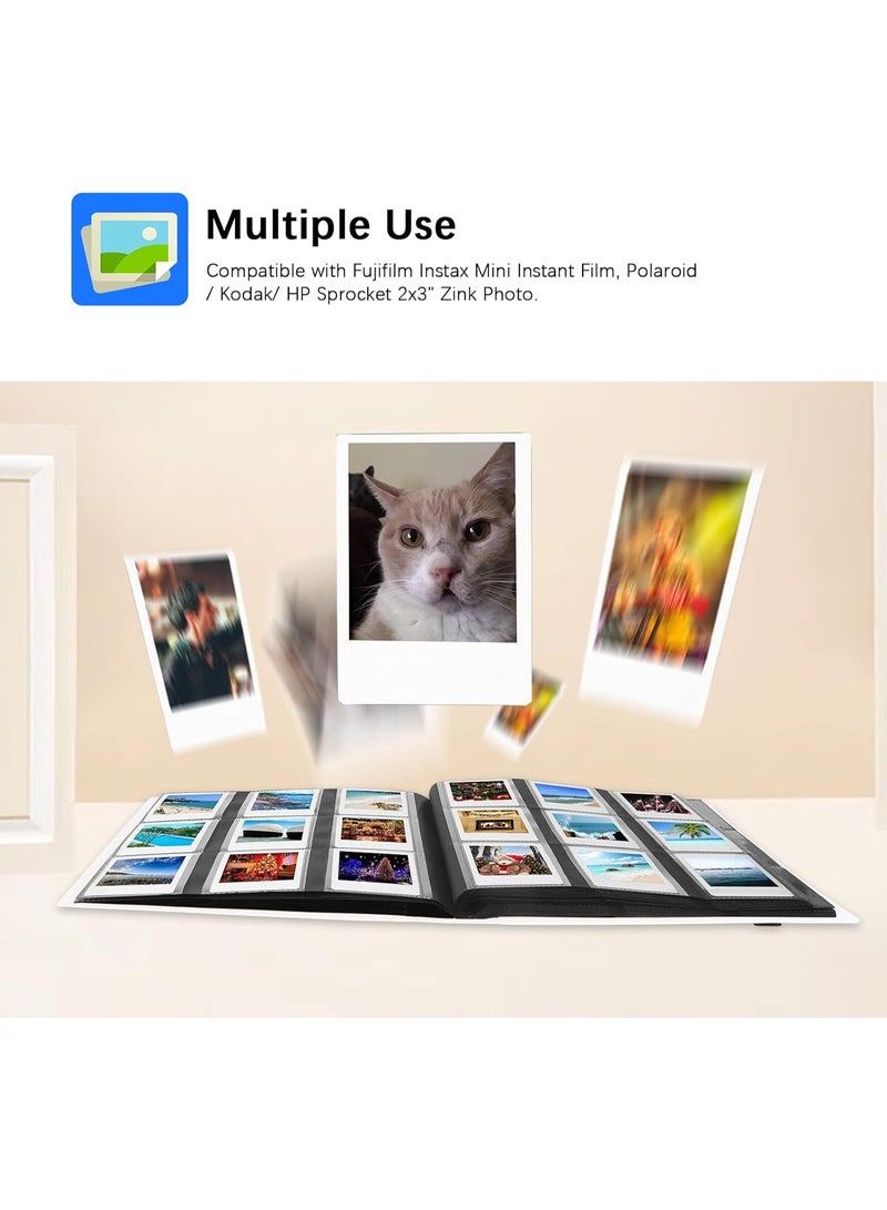 Arabest Pieces Of Moment Mini Book Album,432 Pockets Photo Album for Fujifilm Instax Mini Camera,for Fujifilm Instax Mini 11 90 70 9 8+ 8 LiPlay Instant Camera(White) - Image 5