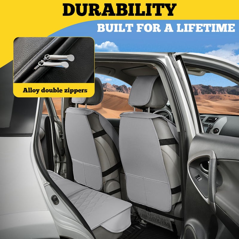 LINGVIDO Car Seat Covers Set â€“ Premium Nappa Leather for Front Seats (2 Seats), Durable, Comfortable & Easy to Install, Fits Most Cars, Sedans, SUVs â€“ Ideal for Commuters, Families & Road Trips - Image 3