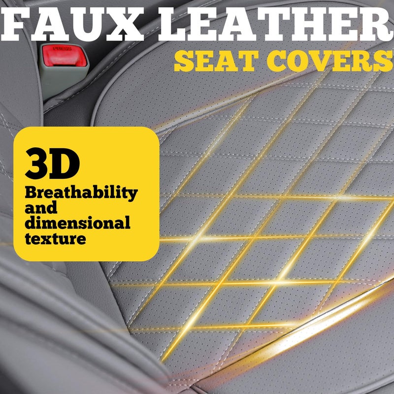 LINGVIDO Car Seat Covers Set â€“ Premium Nappa Leather for Front Seats (2 Seats), Durable, Comfortable & Easy to Install, Fits Most Cars, Sedans, SUVs â€“ Ideal for Commuters, Families & Road Trips - Image 5