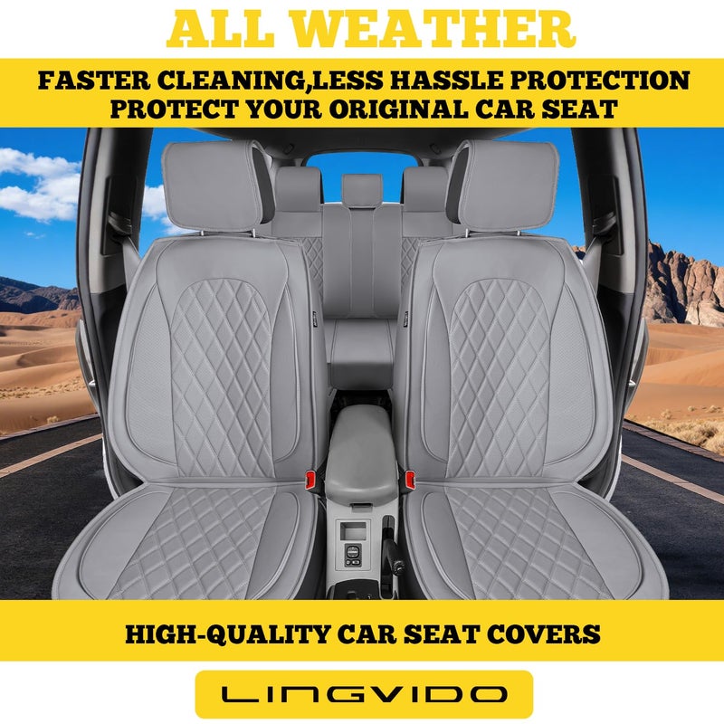 LINGVIDO Car Seat Covers Set â€“ Premium Nappa Leather for Front Seats (2 Seats), Durable, Comfortable & Easy to Install, Fits Most Cars, Sedans, SUVs â€“ Ideal for Commuters, Families & Road Trips - Image 2