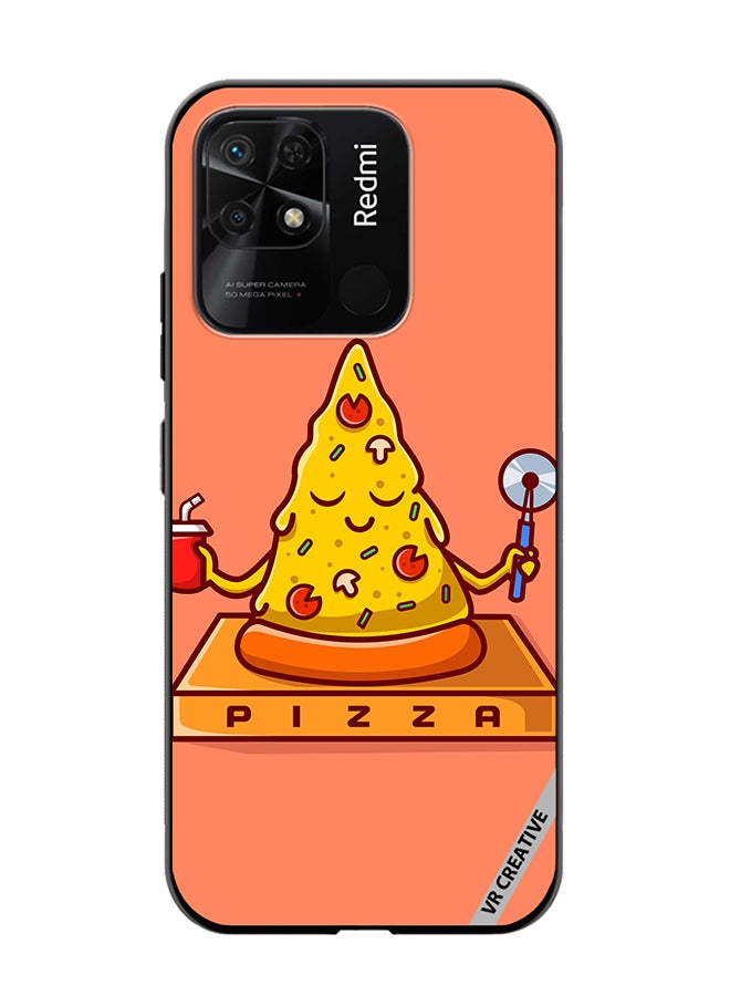 VR CREATIVE Protective Case Cover For Xiaomi Redmi 10C Cute Pizza Yoga Design Multicolour - Image 1