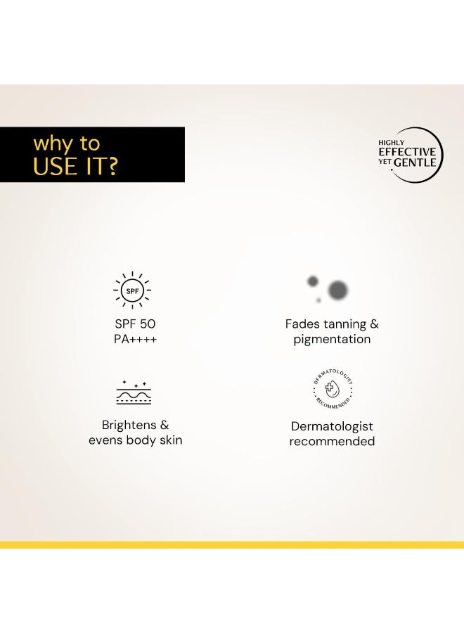 Deconstruct Detan Sunscreen Body Lotion SPF 50 PA++++ | Broad Spectrum UVA and UVB Protection| Lightweight , Water-Resisitent , Non-Greasy Formula | With Kojic Acid & Niacinamide for Reducing Tan Lines & Skin Brightening | All Skin types | 90 ml - Image 2