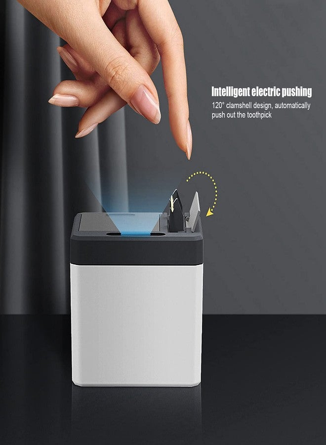 Luatoxry Automatic Toothpick Dispenser Holder, Intelligent Toothpicks Dispenser, ABS Smart Toothpick Holder, Pop Up Automatic Toothpick Box for Restaurant, Home, 3.1x3.7x3.7in - Image 2