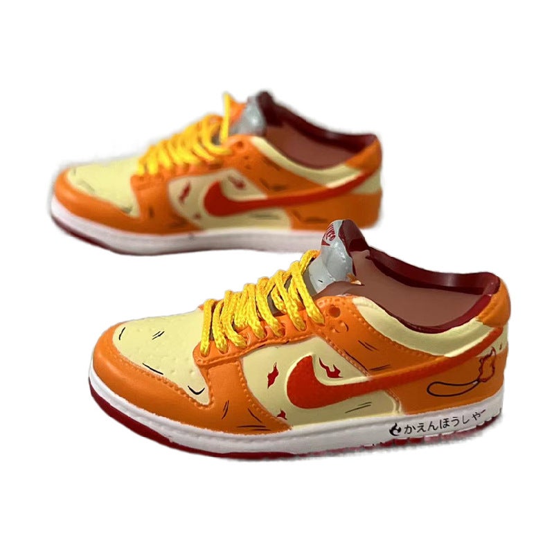 dunk series nude shoes a pair of wholesale 3D hollow bjd shoes sneakers model aj keychain dk small fire dragon (pair of naked shoes)