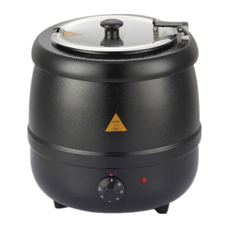 Stainless Steel Electric Soup Pot 10L Black Professional Food Warmer for Soups, Curries Stews, Ideal for Ramadan Iftar, Hotels, Catering Festive Hosting - Image 1