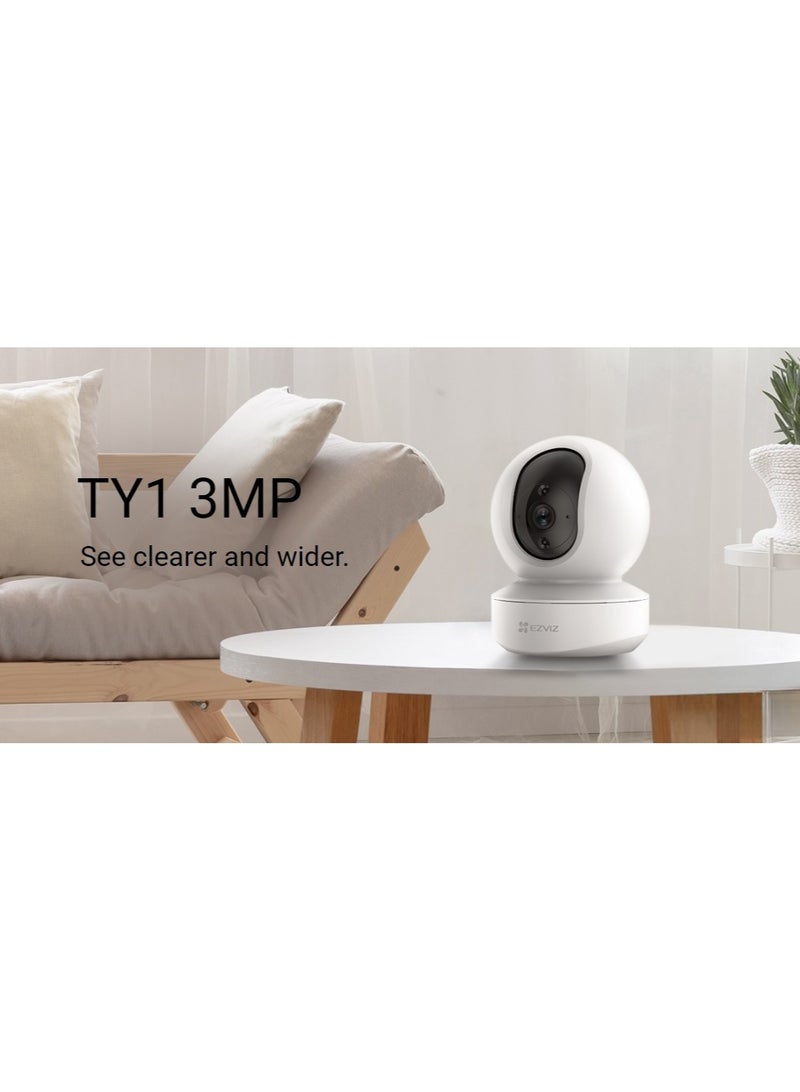 إيزفيز كاميرا مراقبة ذكية TY1 2K 3MP H.265 Wi-Fi Pan & Tilt CCTV CS-C6N-C0-2C3WF - Image 1