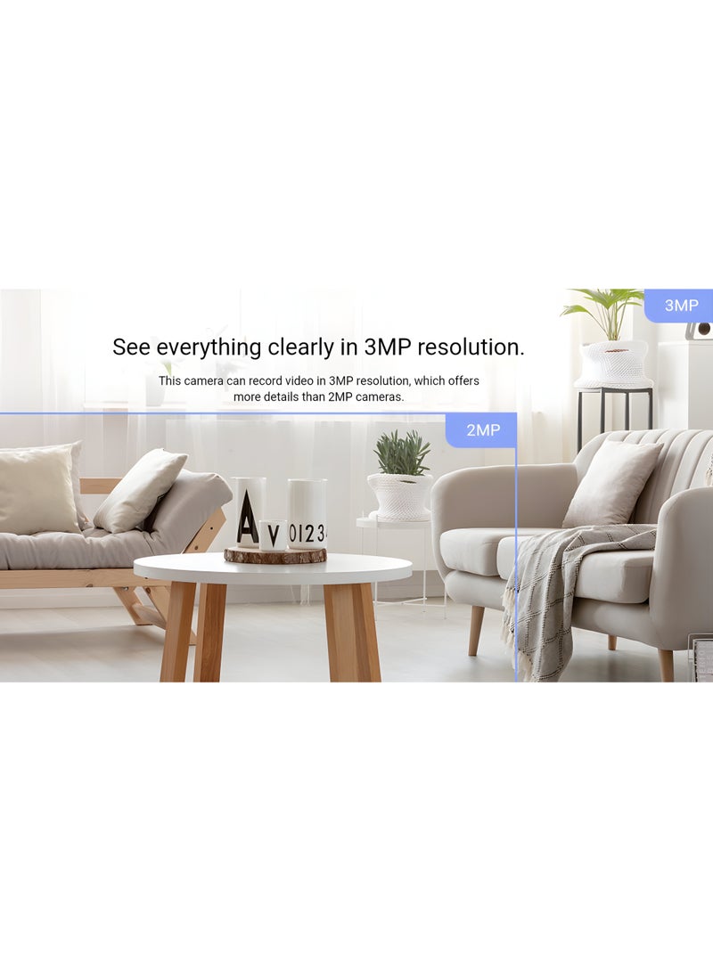 إيزفيز كاميرا مراقبة ذكية TY1 2K 3MP H.265 Wi-Fi Pan & Tilt CCTV CS-C6N-C0-2C3WF - Image 2