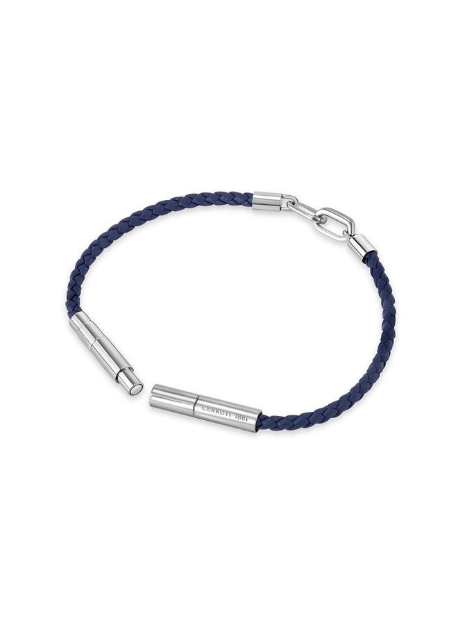 شيروتي 1881 سوار جلدي أزرق بتصميم سنتر موتييف من سافيريو للرجال - Image 3