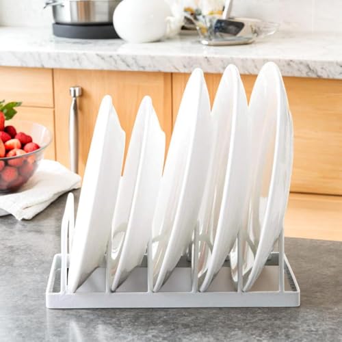 Decorlay Multipurpose Kitchen Plate Stand Dish Pan-Pot Lid Utensils Holder Space Saving Chopping Board Holder Corner Shelf Rack Cabinet Organizer (White, Pack of 1) - Image 2