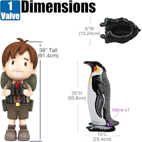 Jet Creations Inflatable Aquatic Animal Emporer Penguin, Pack of 4, 20 inch Tall Self Standing, Pool Toys, Photo Prop, Theme Party Centerpiece, Living Room Decor, VBS, Gifts for Kids, Adults, Women - Image 2