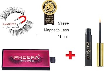 Phoera AQUAPURITY Phoera Magnetic Eyelashes with eyeliner New Invention Version 3D natural false eyelashes Durable Soft Reusable Waterproof eyeliner Long Lasting Magnetic Eyeliner SASSY LASHES HARM FREE - Image 2