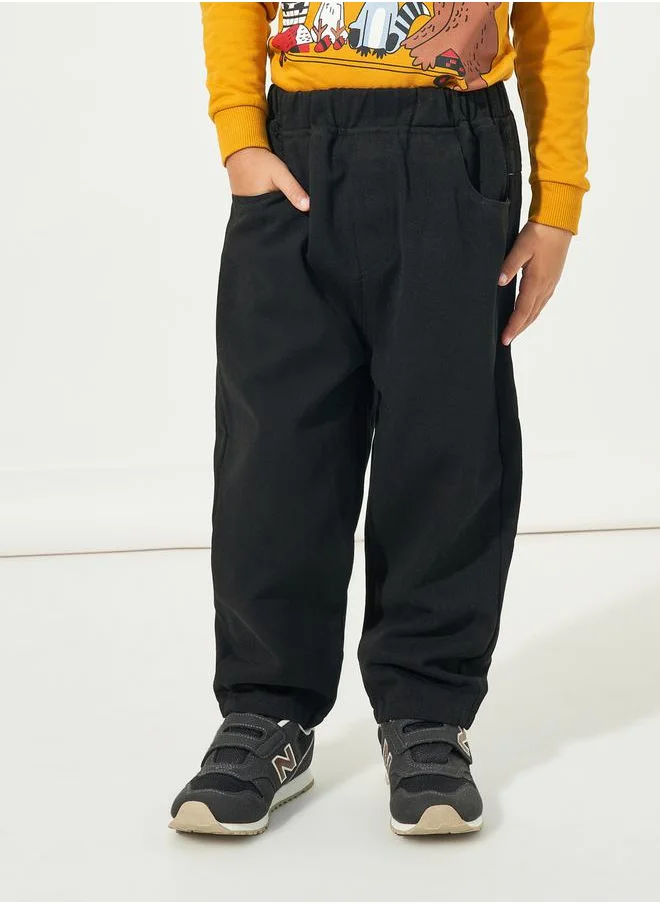 Styli Smile Print Pocket Back Elasticated Hem Joggers