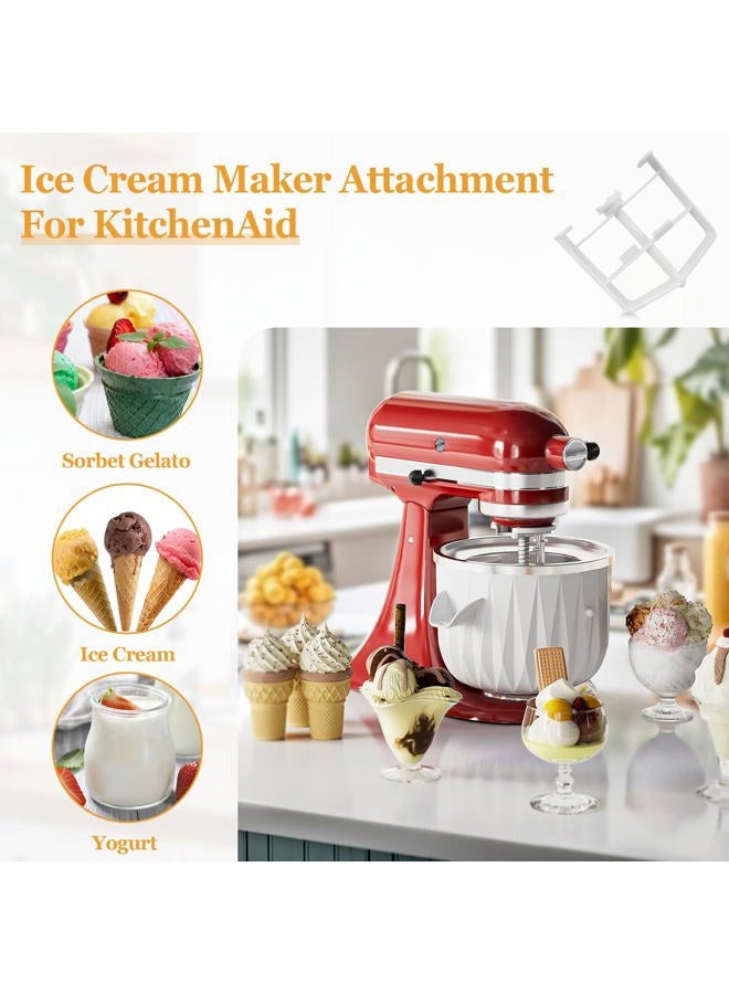 BOUYAO Ice Cream Maker Attachment for KitchenAid Stand Mixer, Ice Cream & Sorbet Gelato Maker Dasher and Hub Assembly Replacement Fits KitchenAid 4.5/5QT & 6QT Stand Mixers - Image 3