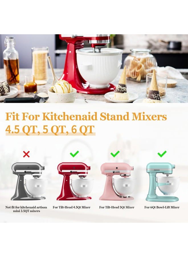 BOUYAO Ice Cream Maker Attachment for KitchenAid Stand Mixer, Ice Cream & Sorbet Gelato Maker Dasher and Hub Assembly Replacement Fits KitchenAid 4.5/5QT & 6QT Stand Mixers - Image 5