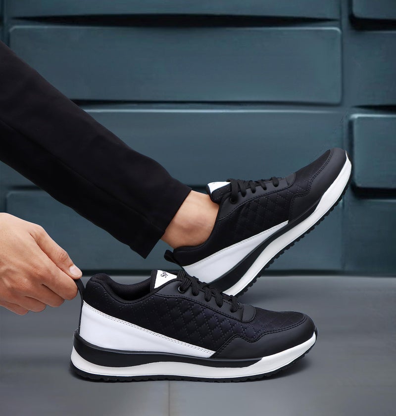 PISCES Black Mesh Ankle Sneakers Shoes for Men - 7 UK - Image 4