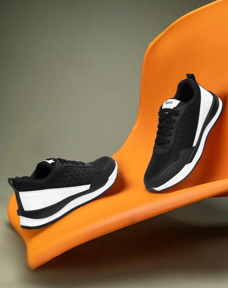 PISCES Black Mesh Ankle Sneakers Shoes for Men - 7 UK - Image 3