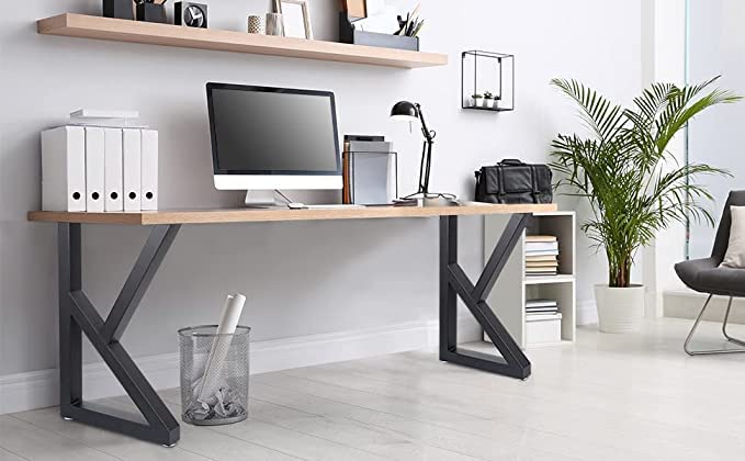 Dcloud Table Leg Desk Industrial Dining Table K Shape Cast Iron Legs Computer Desk Legs Metal Table for DIY Coffee Table Black Sturdy and Durable only Legs - Image 4