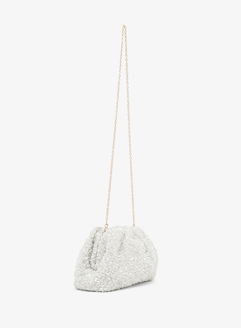 GLAMOROUS Embellished Sequin Pillow Clutch - Image 2