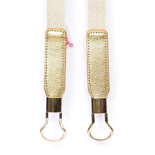 REDHORNS Elastic Fabric Waist Belt for Women Dresses Elegant Design Stretchy Slim Ladies Belt Saree Girls Jeans - Free Size (LD37-ALL) (Free Size- Gold) - Image 4