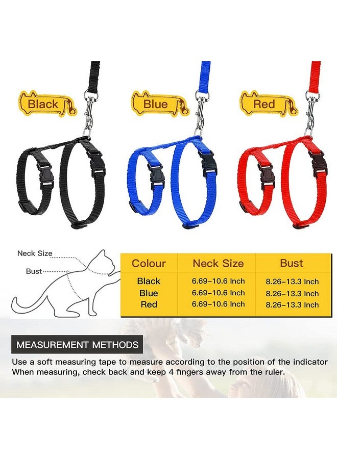 Cat Harness Leash Nylon Set For Cat Rabbit Kitten And Small Pet Nylon Harness Strap Collar/Cat Training Leash Lead - Image 2
