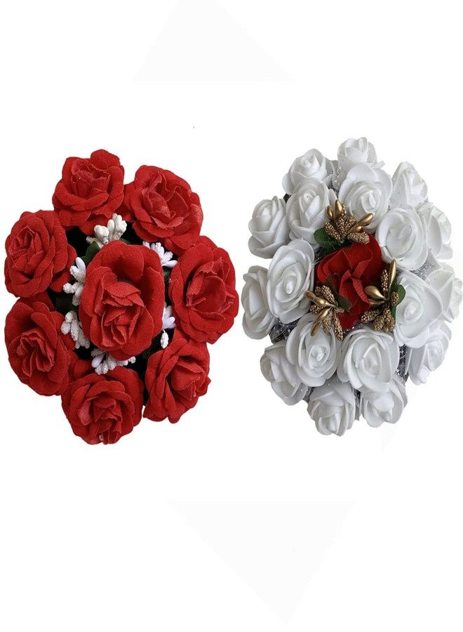 Arooman Bun Juda Flower Gajra Hair Accessories For Women Multicolor Pack-2 - Image 1
