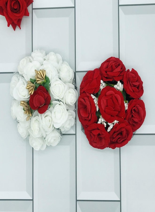 Arooman Bun Juda Flower Gajra Hair Accessories For Women Multicolor Pack-2 - Image 3