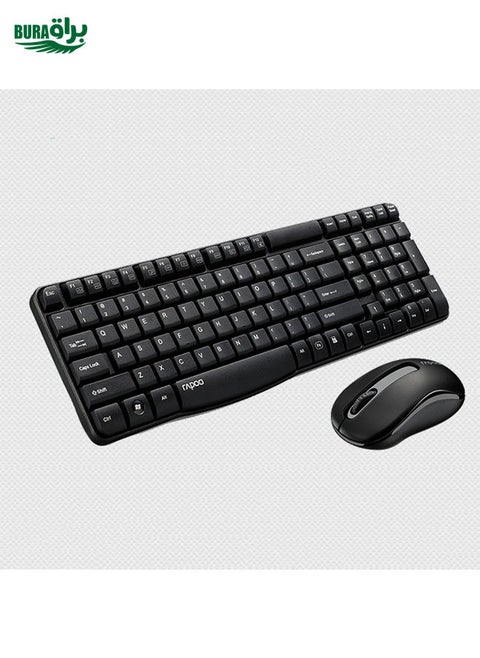Rapoo X1800S 2.4GHz Wireless Keyboard and Mouse Set(Black)