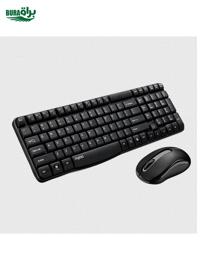 BURAQ - Rapoo X1800S 2.4GHz Wireless Keyboard and Mouse Set(Black) - Image 1