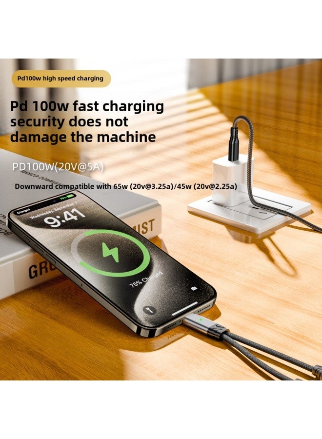Type-c To C- Port Earphone With Power Supply Short Line Supports Mobile Phone Tablet Computer To Charge PD100w While Listening To Songs-Color:C To 2c Female Headphone Short Cable White  - Image 3