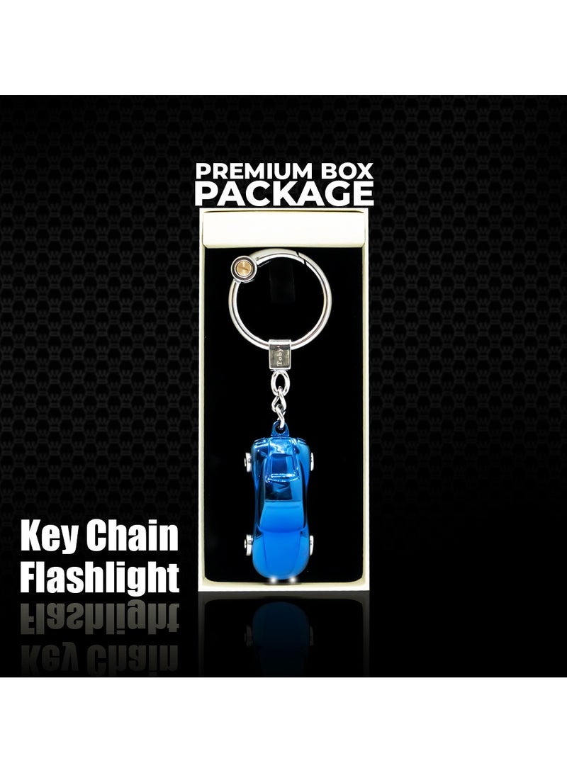 Toby's Blue Zinc Alloy Car Keychain – 2-Mode LED Light, Stylish and Multi-Functional Design, Perfect Premium Gift for Car Enthusiasts - Image 2