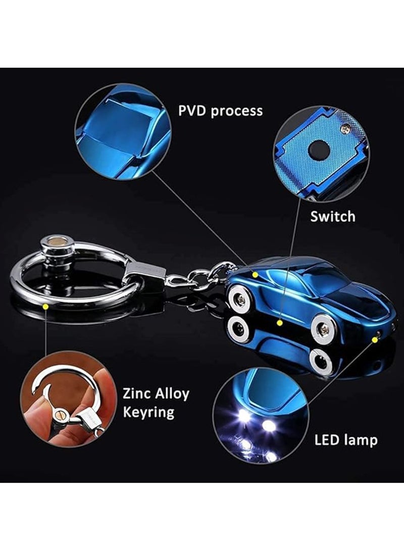 Toby's Blue Zinc Alloy Car Keychain – 2-Mode LED Light, Stylish and Multi-Functional Design, Perfect Premium Gift for Car Enthusiasts - Image 3