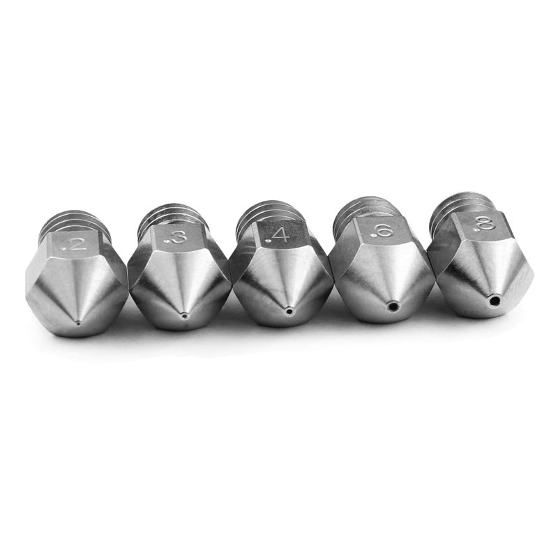 Micro-Swiss Microswiss MK8 Brass Plated Wear Resistant Nozzle (MakerBot, CraftBot, Creality, CR10, Ender, Tevo Tornado) (Value Pack)  - Image 1
