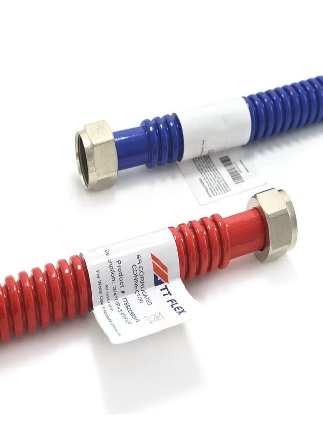 TT FLEX Flexible Stainless Steel Corrugated Water Heater Connector,Hot and Cold Color Coded,3/4" FIP x 3/4" FIP, 24" Length (2 Pack) - Image 4