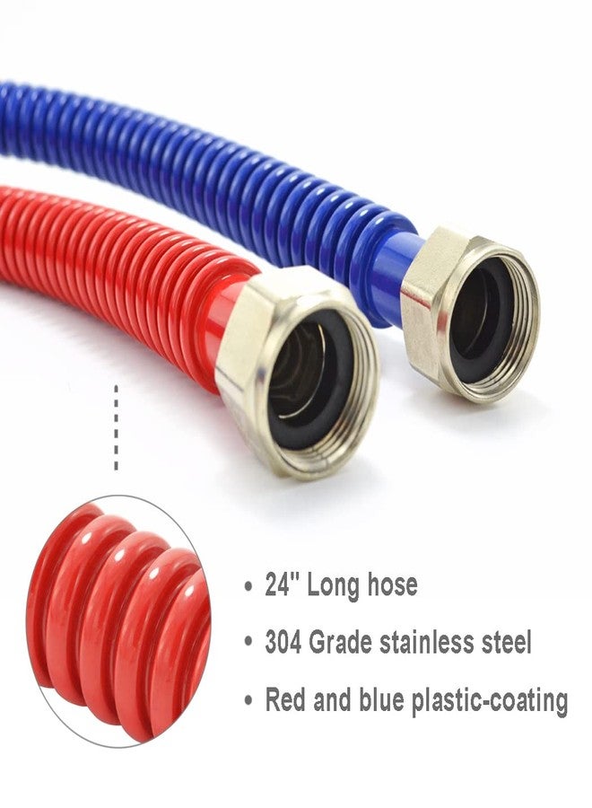 TT FLEX Flexible Stainless Steel Corrugated Water Heater Connector,Hot and Cold Color Coded,3/4" FIP x 3/4" FIP, 24" Length (2 Pack) - Image 3