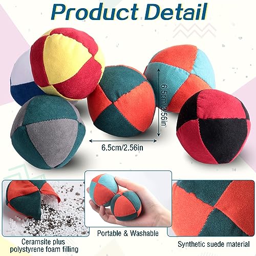 Liliful 24 Pcs 256 Inch Footbag Bulk Small Footbag Ball Multicolored Foot Indoor Toy for Kids Adults Teens Beginners Gifts Juggling Playing Games Party Favors MulticolorVintage - Image 5