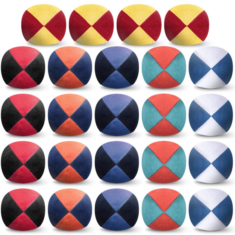 Liliful 24 Pcs 256 Inch Footbag Bulk Small Footbag Ball Multicolored Foot Indoor Toy for Kids Adults Teens Beginners Gifts Juggling Playing Games Party Favors MulticolorVintage - Image 3