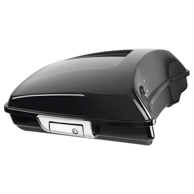 Fjpacemt Chrome Razor Tour Luggage Trunk w/Backrest Pad for Harley Davidson Touring Street Glide Road Glide Road King Electra Glide 2014-2025 (5.5inch Deep) - Image 5