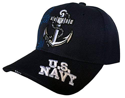AborenCo US Navy Anchor Naval Baseball 3D Embroidered Cap Hat (Navy) - Image 3