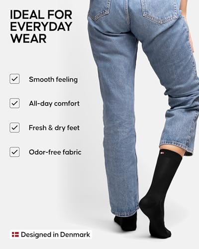 DANISH ENDURANCE 3 Pack Viscose Socks, Soft & Breathable for Men & Women, Black, US Women 11-13 // US Men 9.5-12.5 - Image 3