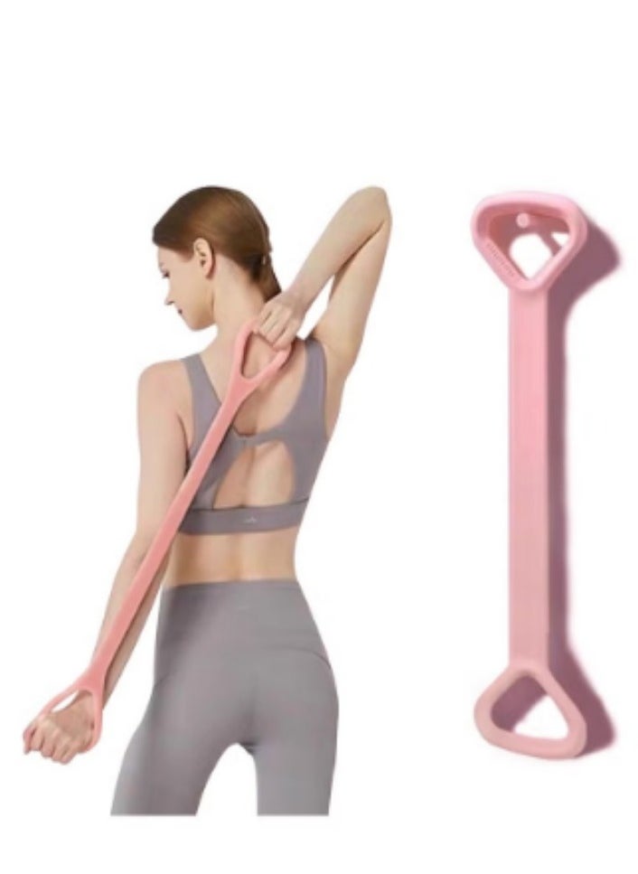 XVersion Stretch Bands - 8-Letter Resistance Training Tube, Muscle Fitness Belt, Elastic Rubber, Anti-Slip, Lightweight, High Tensile Strength, Ergonomic Design for Strength, Posture Improvement (Pink)  - Image 1