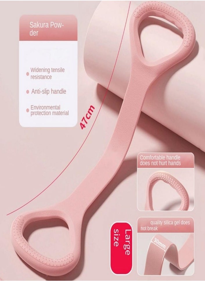 XVersion Stretch Bands - 8-Letter Resistance Training Tube, Muscle Fitness Belt, Elastic Rubber, Anti-Slip, Lightweight, High Tensile Strength, Ergonomic Design for Strength, Posture Improvement (Pink)  - Image 5