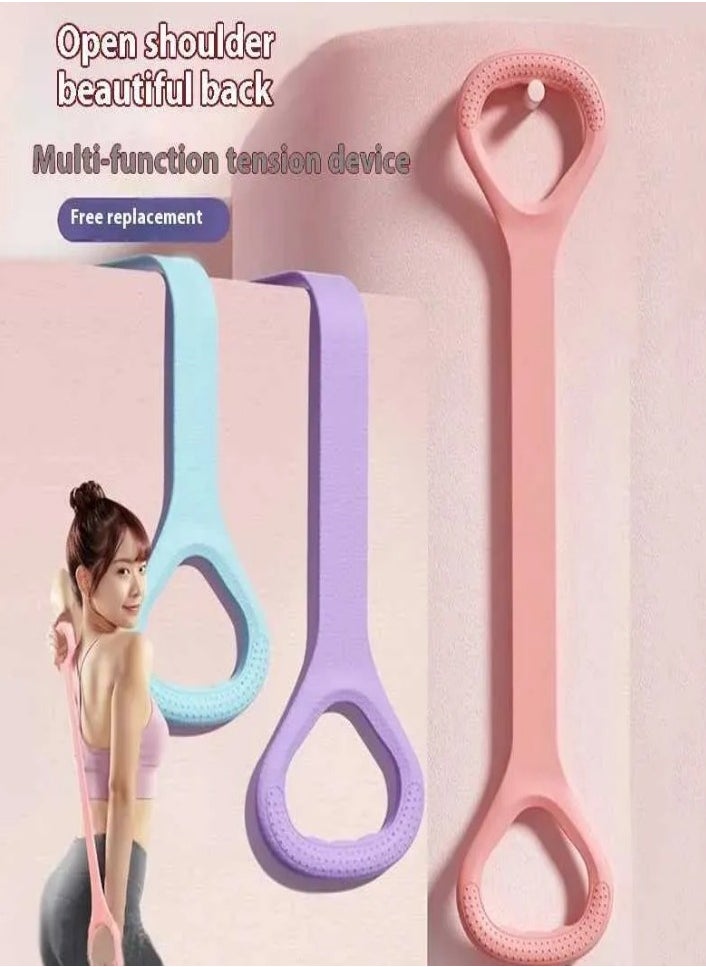 XVersion Stretch Bands - 8-Letter Resistance Training Tube, Muscle Fitness Belt, Elastic Rubber, Anti-Slip, Lightweight, High Tensile Strength, Ergonomic Design for Strength, Posture Improvement (Pink)  - Image 3