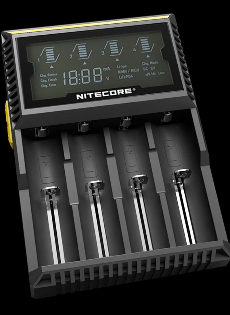 نايت كور ⭐ شاحن بطارية ديجيتال ماركة Nitecore D4 شاحن ذكي بشاشة LCD شاحن بطارية ليثيوم أيون 18650 14500 16340 26650 AAA AA شاحن بطارية - Image 1