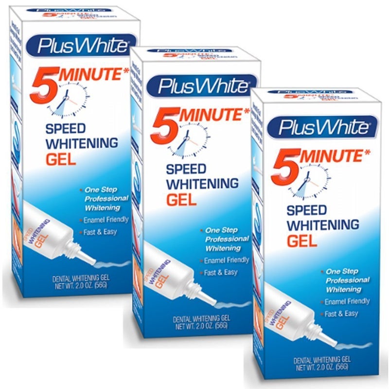 Plus White Speed Whitening Gel Works in 5 Minutes Professional Teeth Whitening wDentist Approved Ingredient Pack of 3