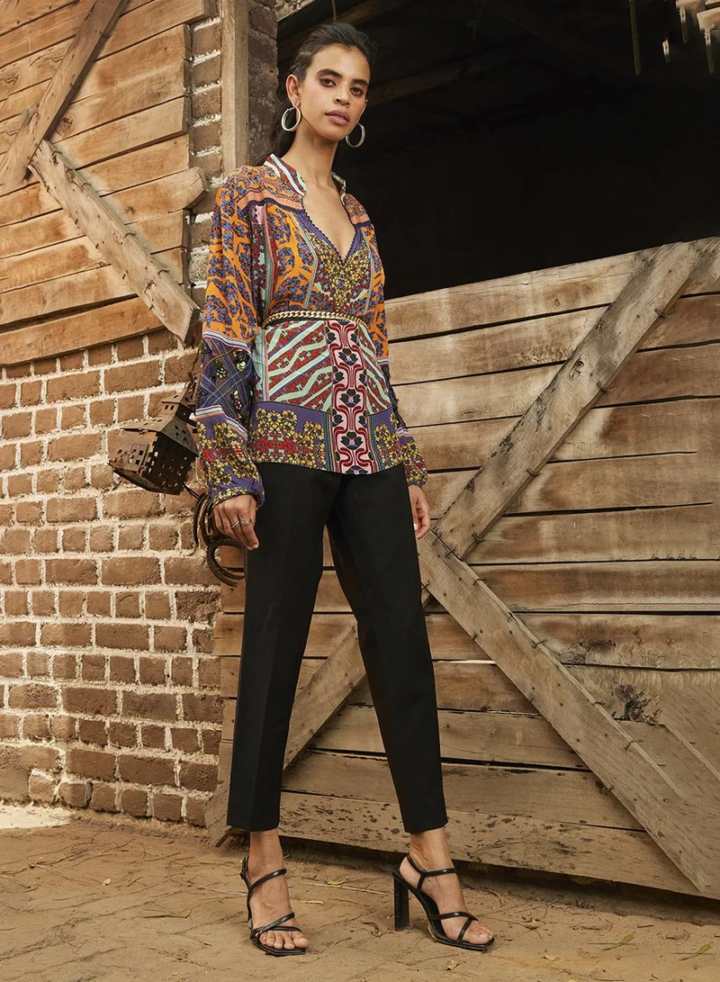 بهاني بواسطة جيوتي COBALT VIOLET AND TANGERINE TOP