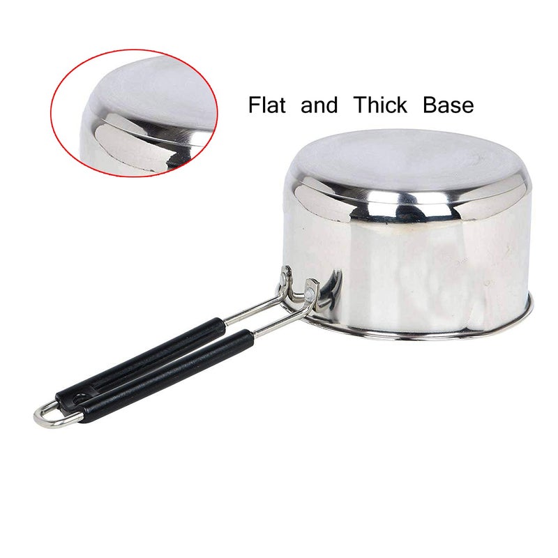Dharam Paul Traders Stainless Steel Saucepan with Handle for Tea Induction and Gas Compatible Large - Image 5