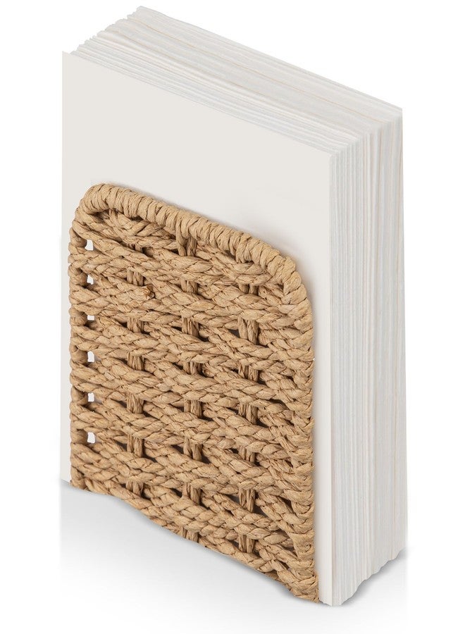 Threehoney Woven Rattan Wicker Upright Napkin Holders for Table Standing Paper Dispenser for Guest Restaurant Kitchen Bathroom Room Cocktail Decoration Indoor & Outdoor Party Use(Classic,Flaxen) - Image 1